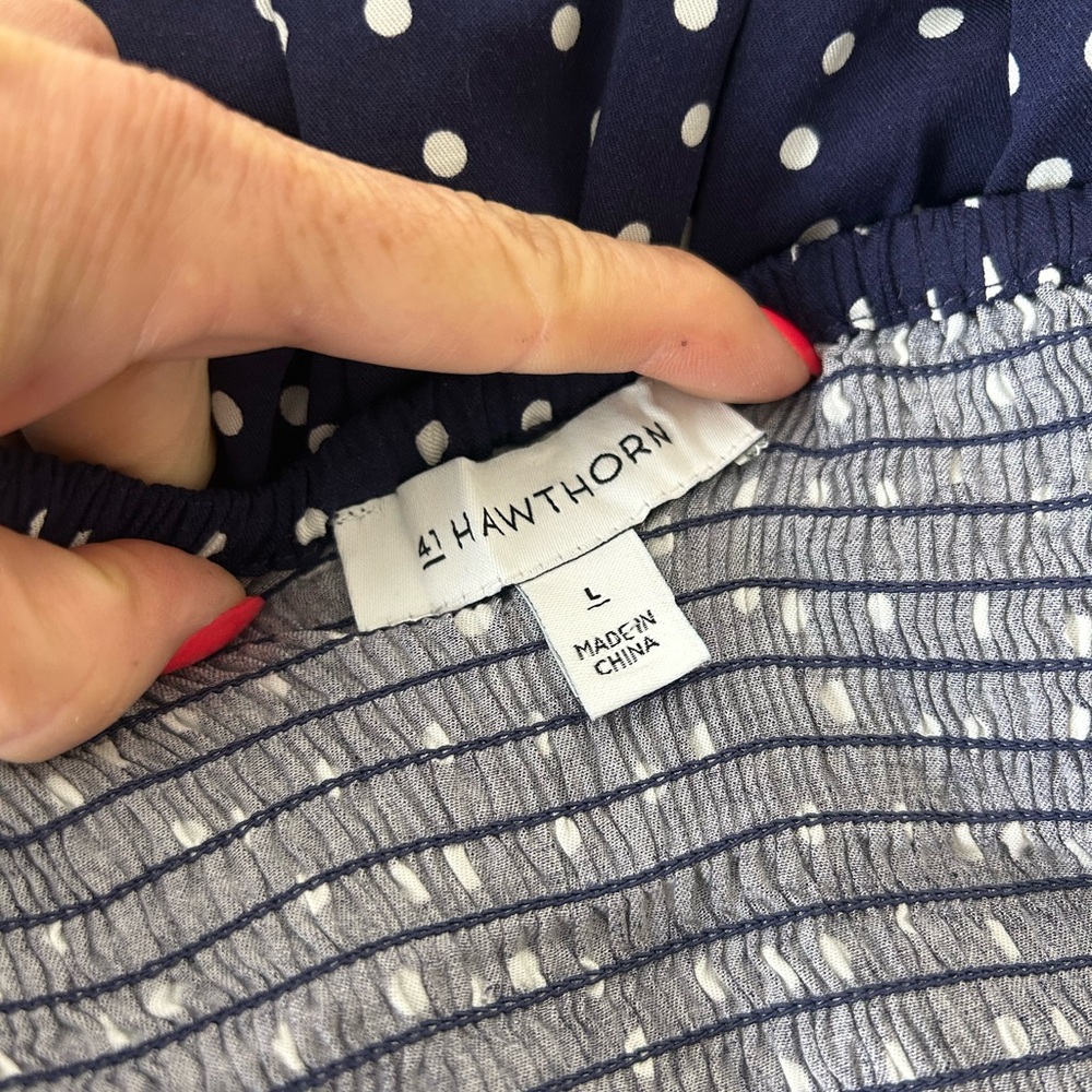41 Hawthorn Navy Polka Dot Sundress – Size L - Picture 6 of 10